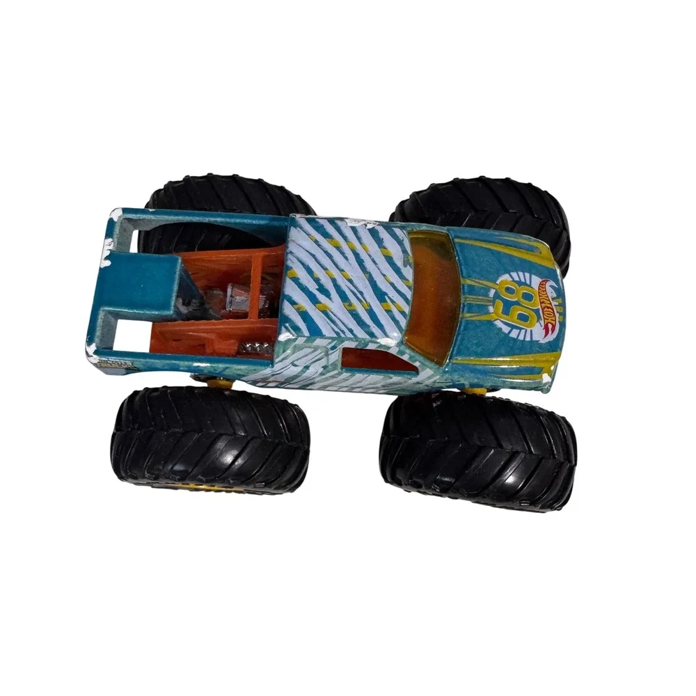 Hot Wheels Monster Truck Color Shifters 68 Teal Zebra Stripe Diecast 1:64 Scale - Picture 2 of 3